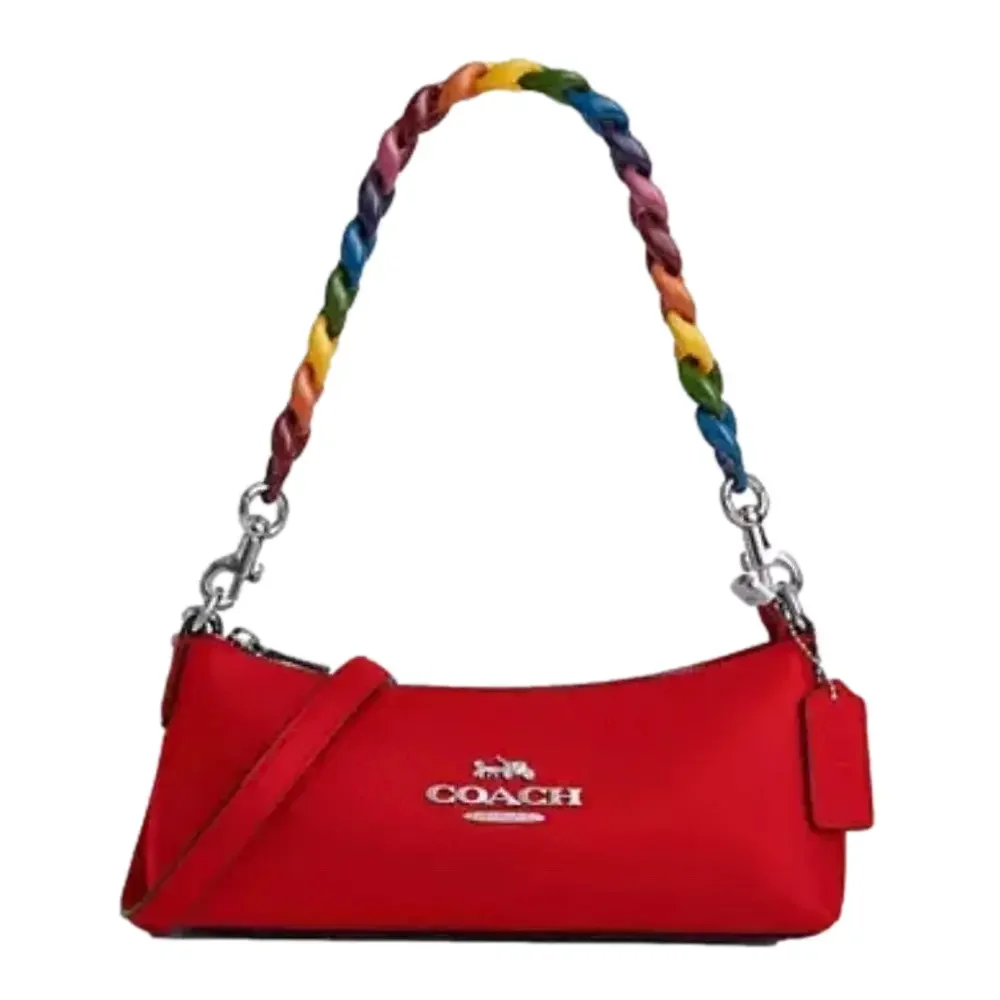 Coach Charlotte Crossbody Red, Multi Color Strap NWT